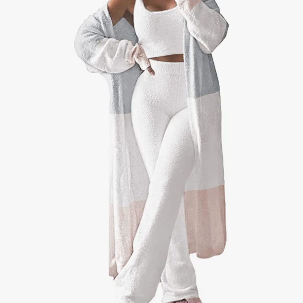 3 Piece Fuzzy Loungewear Set